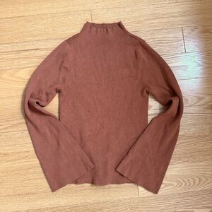 LIKE NEW Maeve by Anthropologie Mock Neck Bell Sleeve Sweater